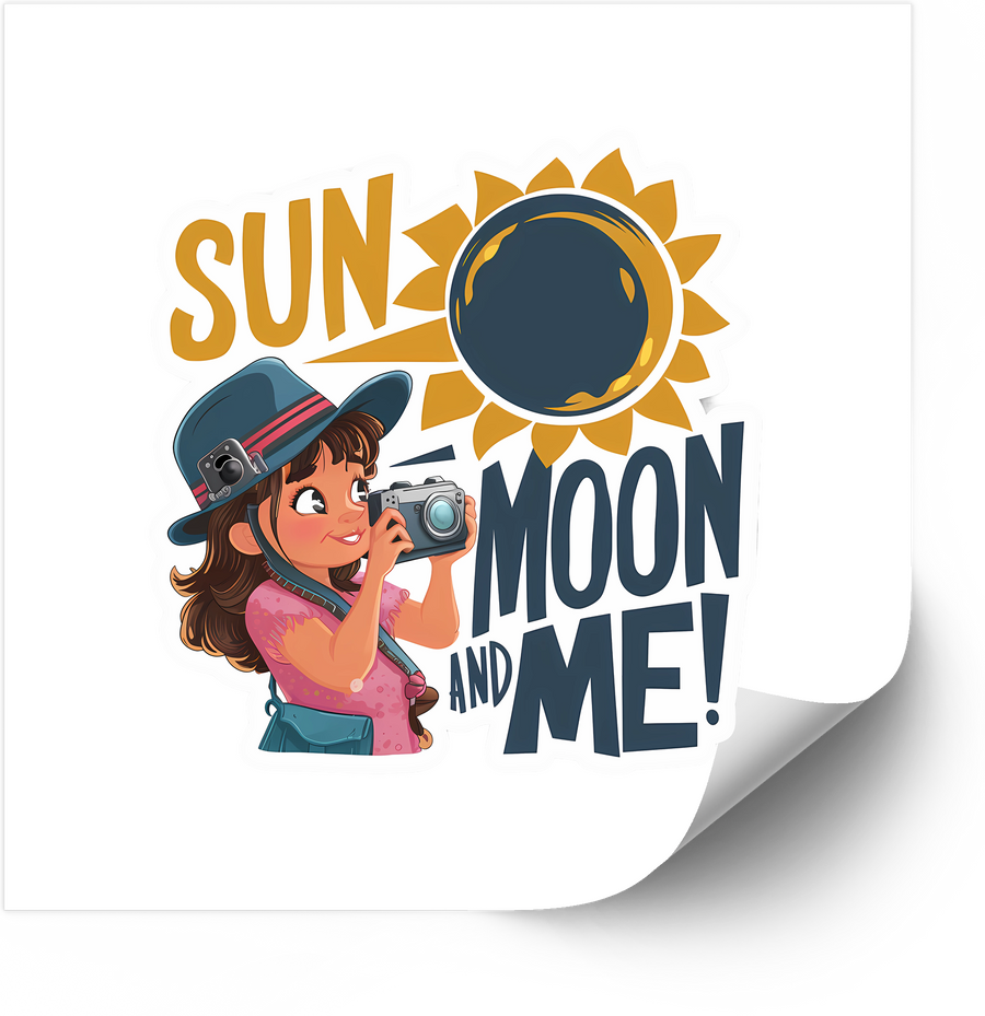 Sun Moon And Me Photographer Sticker | Cute Adventure Girl Vinyl Decal