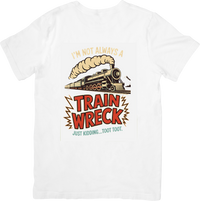 Thumbnail for Train Wreck Just Kidding T-Shirt | Funny Retro Locomotive Graphic Tee