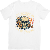 Thumbnail for Despite The Look On My Face You Are Still Talking Skull T-Shirt | Funny Vintage Floral Graphic Tee