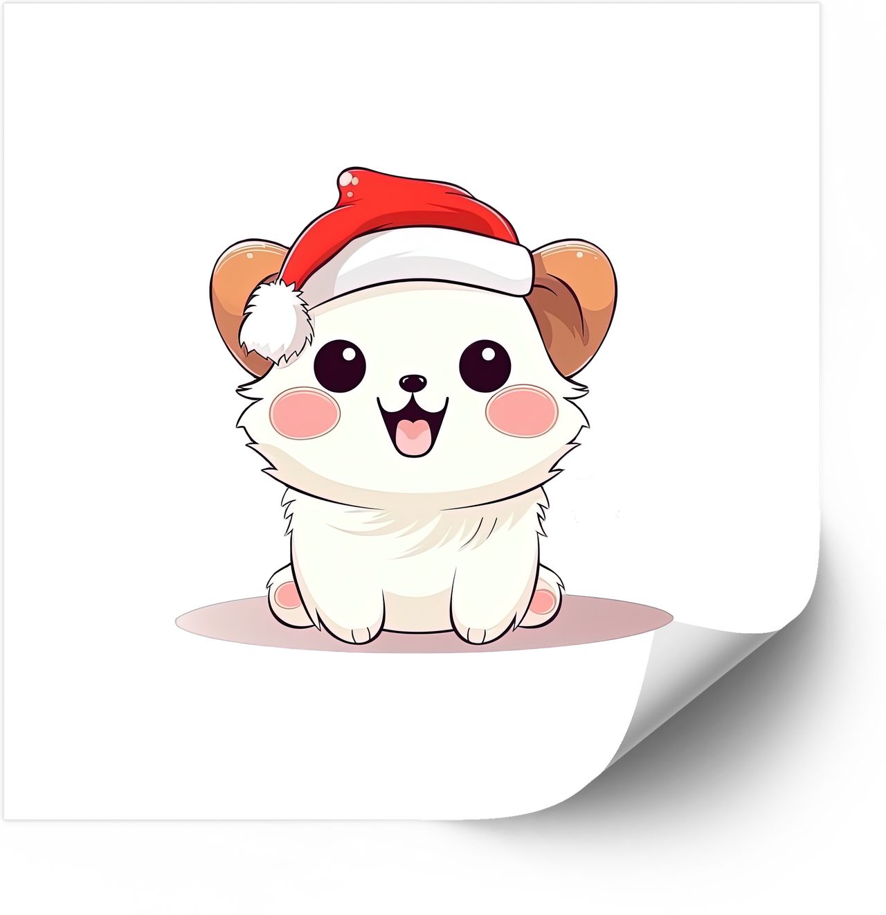 Kawaii Christmas Bear Sticker | Cute Holiday Santa Hat Vinyl Decal