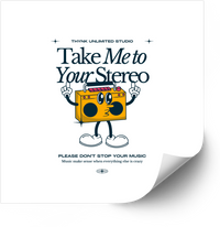 Thumbnail for Take Me To Your Stereo Boombox Sticker | Retro Y2K Music Vinyl Decal