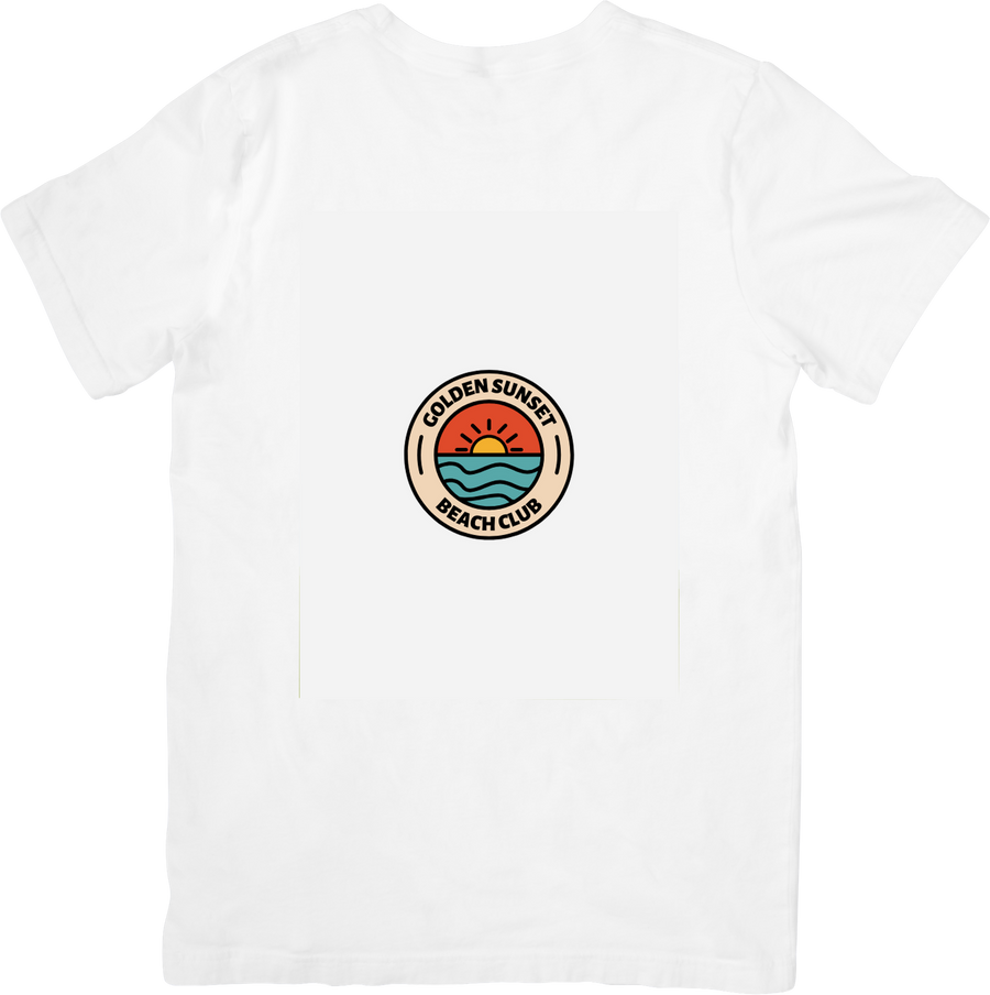 Golden Sunset Beach Club T-Shirt | Retro Coastal Sunset Badge Graphic Tee | Beach Lover Gift