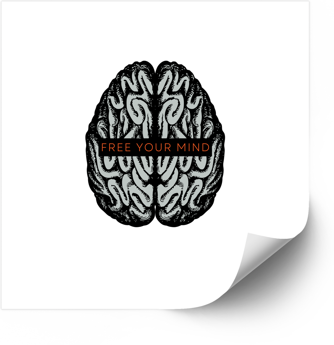 Free Your Mind Brain Sticker | Minimalist Mental Health Vinyl Decal