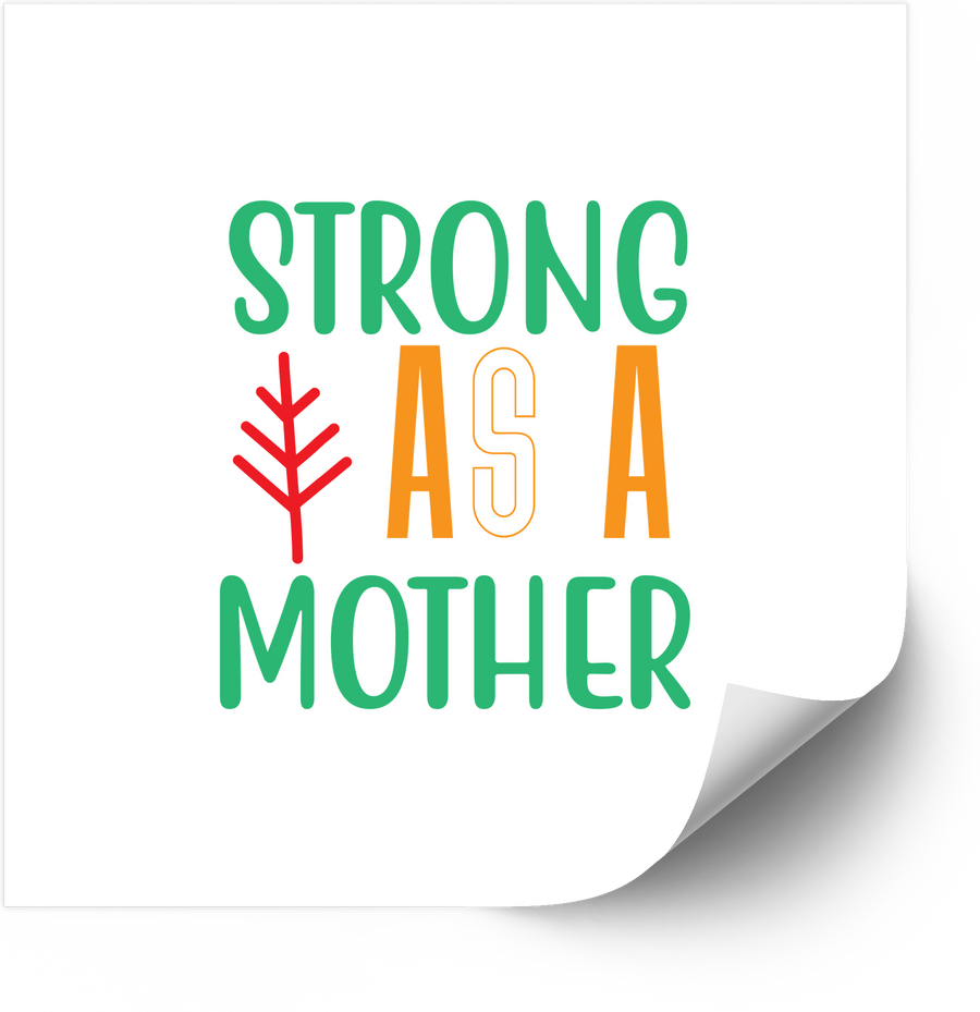 Strong As A Mother Sticker | Boho Floral Motivational Vinyl Decal