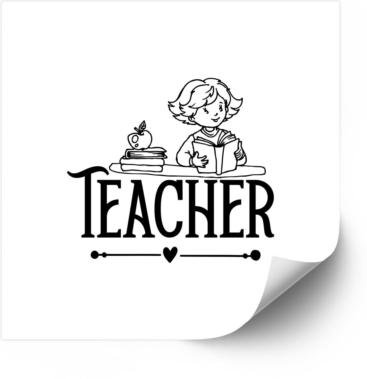 Teacher Sticker | Vintage Classroom Reading Girl Vinyl Decal