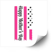 Thumbnail for Happy Mothers Day Sticker | Patriotic Pink Flag Heart Vinyl Decal