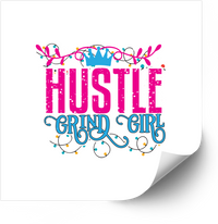 Thumbnail for Hustle Grind Girl Crown Sticker | Funny Bold Motivational Vinyl Decal