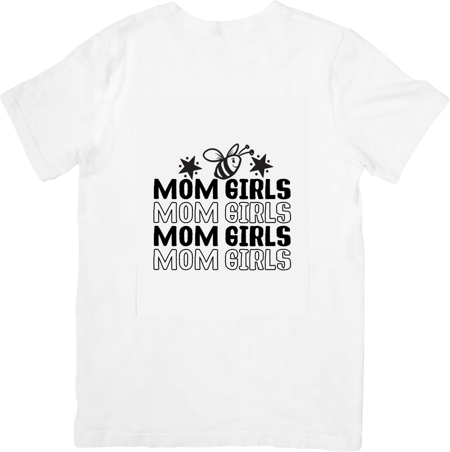 Mom Girls Bee T-Shirt | Cute Minimalist Girl Mom Graphic Tee | Mom Gift
